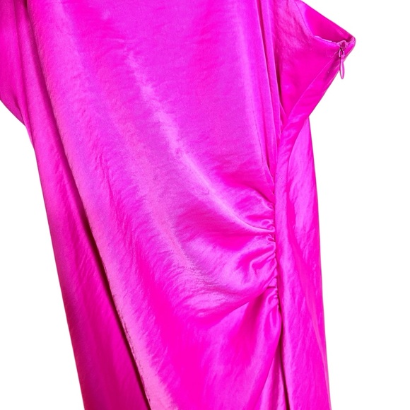 NWT House of Harlow Pink Slip Dress XL Satin Slit - Picture 5 of 10